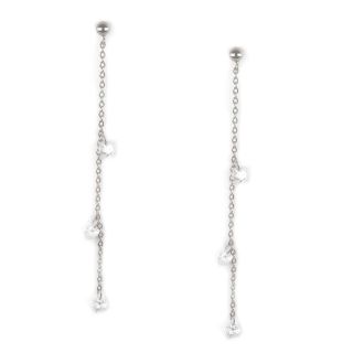 925 Sterling Silver earrings rhodium plated with white crystals 925 Sterling Silver earrings rhodium plated with white crystals