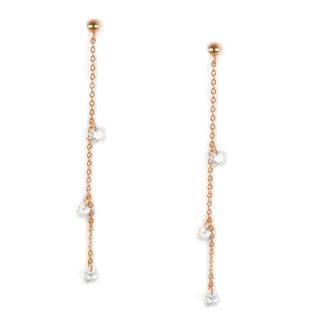 925 Sterling Silver earrings rose gold plated with white crystals 925 Sterling Silver earrings rose gold plated with white crystals