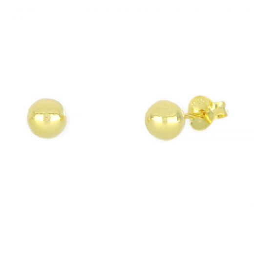 925 Sterling Silver earrings gold plated balls 5mm