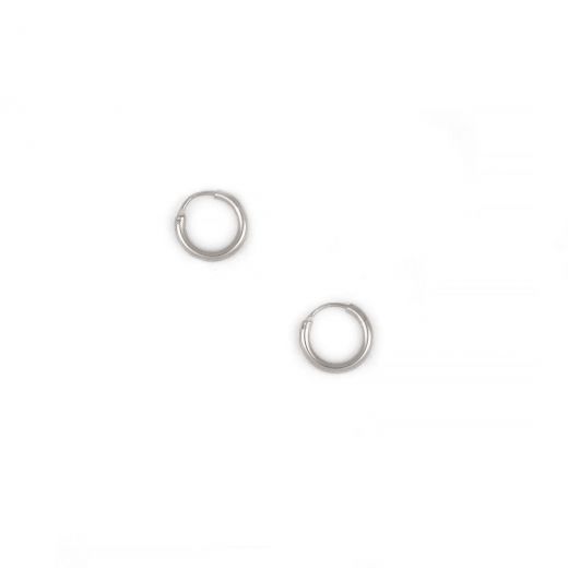 925 Sterling Silver hoop earrings rhodium plated with thickness 1,8mm and diameter 12mm