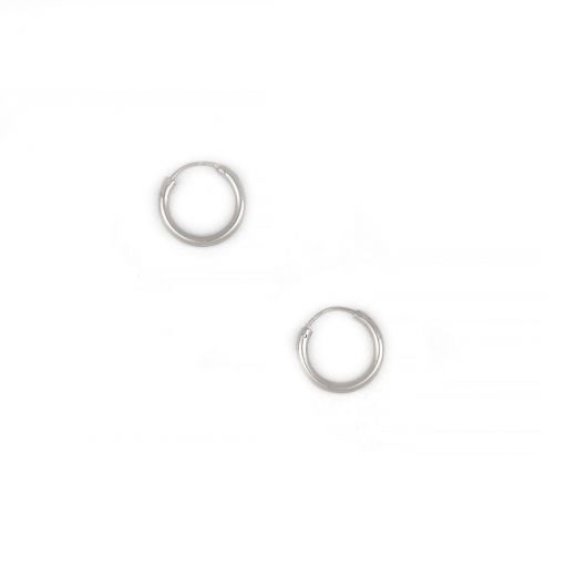 925 Sterling Silver hoop earrings rhodium plated with thickness 1,8mm and diameter 14mm