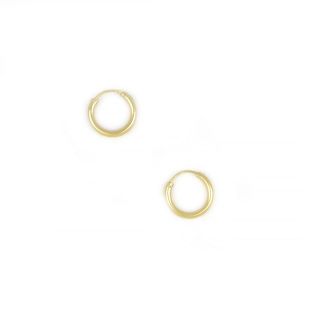 925 Sterling Silver hoop earrings gold plated with thickness 1,8mm and diameter 14mm