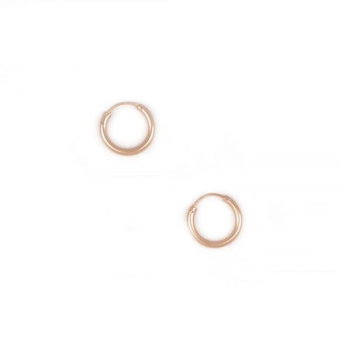 925 Sterling Silver hoop earrings rose gold plated with thickness 1,8mm and diameter 14mm