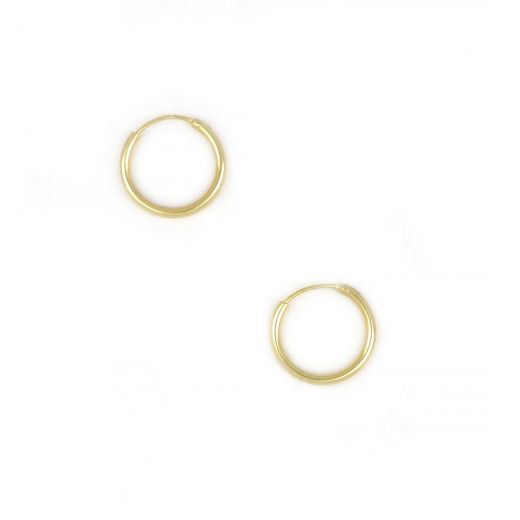 925 Sterling Silver hoop earrings gold plated with thickness 1,8mm and diameter 18mm