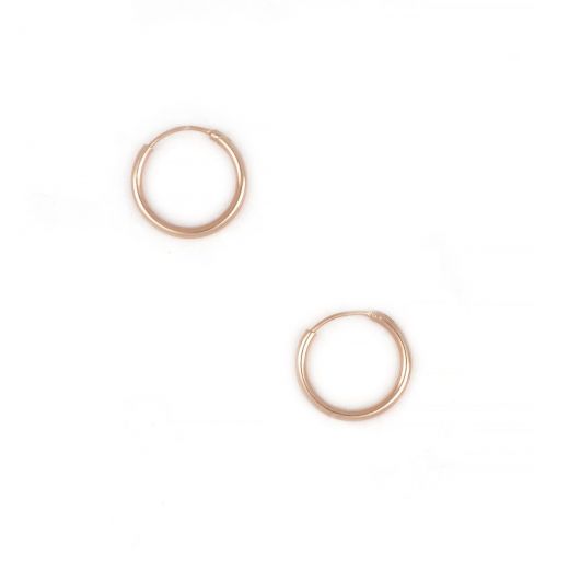 925 Sterling Silver hoop earrings rose gold plated with thickness 1,8mm and diameter 18mm