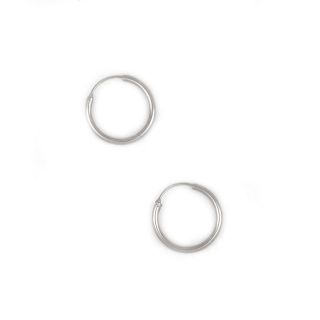 925 Sterling Silver hoop earrings rhodium plated with thickness 1,8mm and diameter 20mm