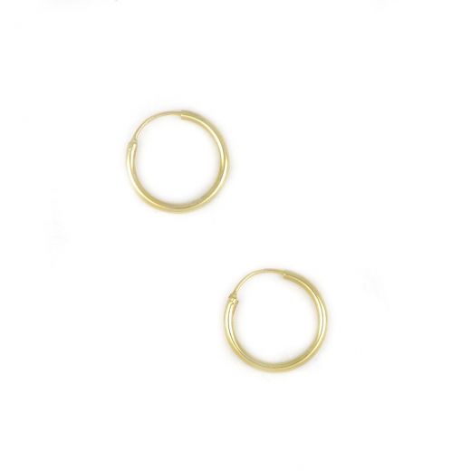 925 Sterling Silver hoop earrings gold plated with thickness 1,8mm and diameter 20mm