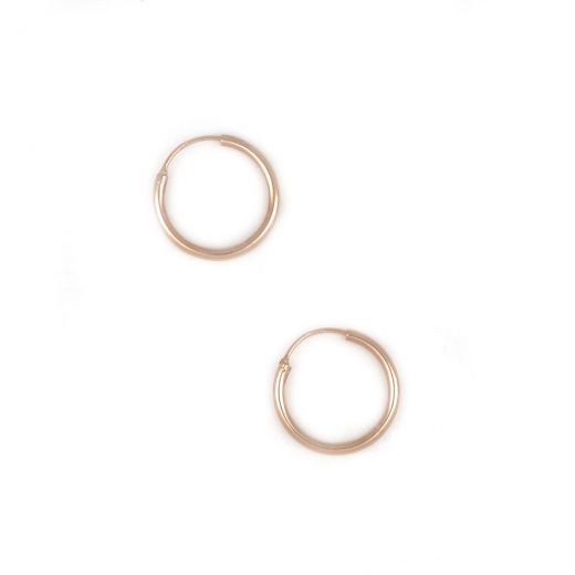 925 Sterling Silver hoop earrings rose gold plated with thickness 1,8mm and diameter 20mm