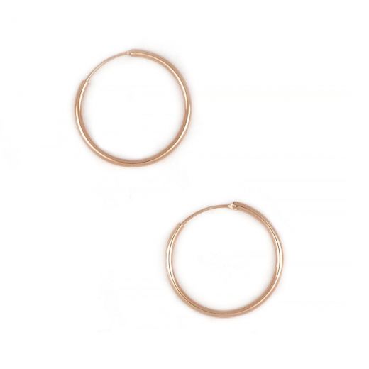 925 Sterling Silver hoop earrings rose gold plated with thickness 1,8mm and diameter 25mm