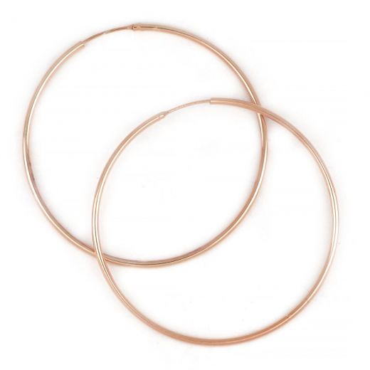925 Sterling Silver hoop earrings rose gold plated with thickness 1,8mm and diameter 60mm