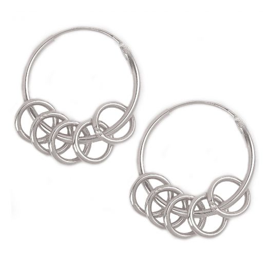 925 Sterling silver earrings rings 18mm