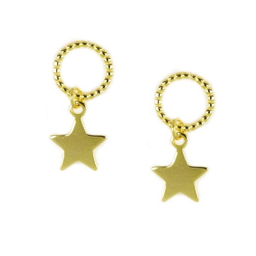 925 Sterling Silver gold plated stud earrings with pendant star