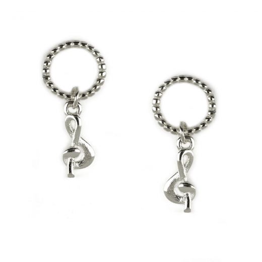 925 Sterling silver stud earrings with pendant SOL key