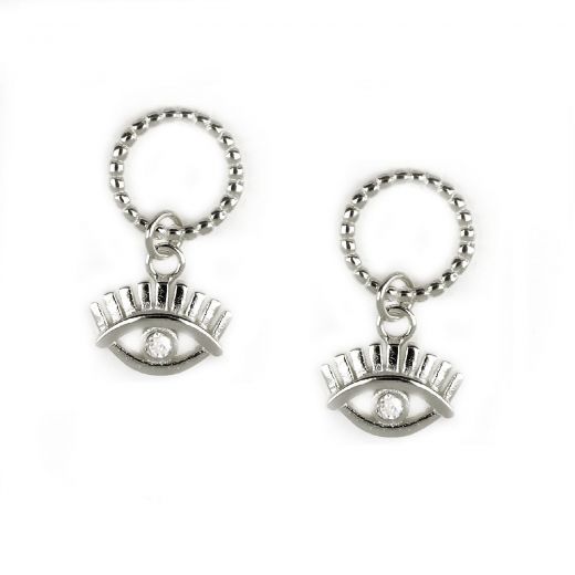 925 Sterling silver stud earrings little eye with zircon