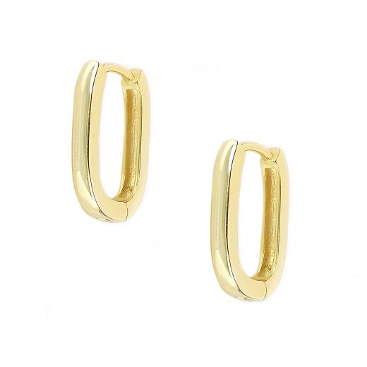 925 Sterling Silver gold plated earrings in square design