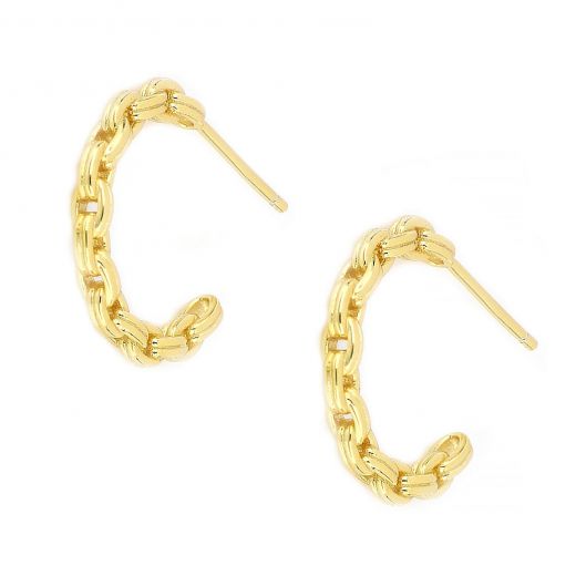 925 Sterling Silver gold plated earrings with chain design