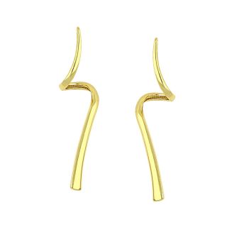 925 Sterling Silver stud earrings gold plated with a wavy design 925 Sterling Silver stud earrings gold plated with a wavy design