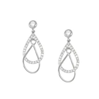 925 Sterling Silver stud earrings with white cubic zirconia in a teardrop design 925 Sterling Silver stud earrings with white cubic zirconia in a teardrop design
