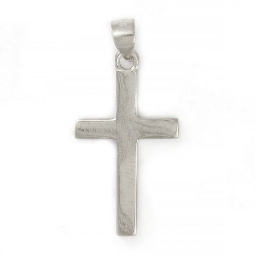 925 Sterling Silver cross rhodium plated 30x14mm