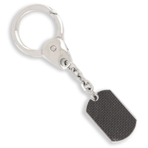 Keychain made of stainless steel and carbon fiber