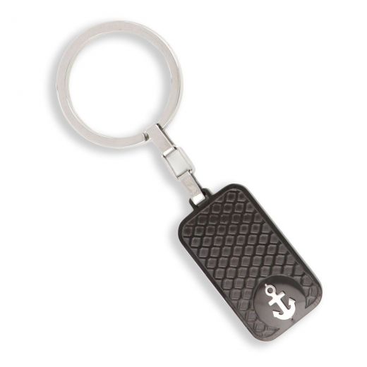 Keychain with embossed design and anchor made of stainless steel