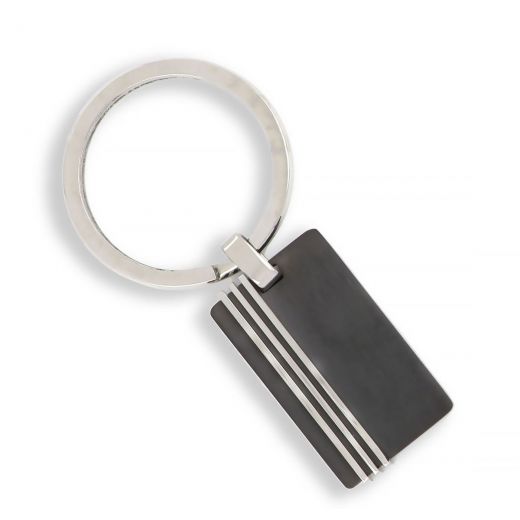 Keychain made of stainless steel in black color
