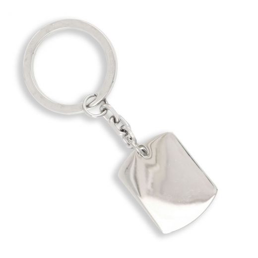 Keychain with plate made of stainless steel Plate size 3,2*2,5