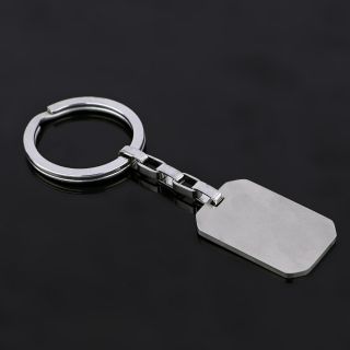 Keychain with matte plate made of stainless steel. Simple and elegant - 