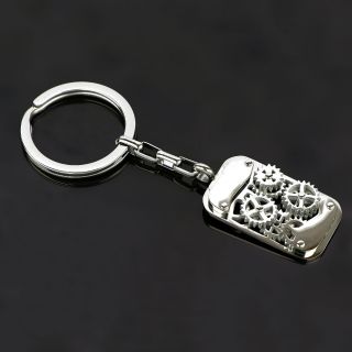 Elegant keychain made of stainless steel with gears - 
