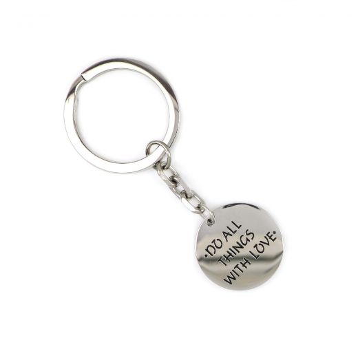 Stainless steel keychain do all things with love