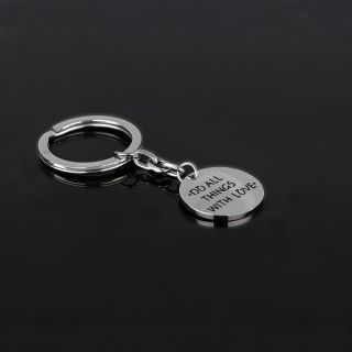 Stainless steel keychain do all things with love - 