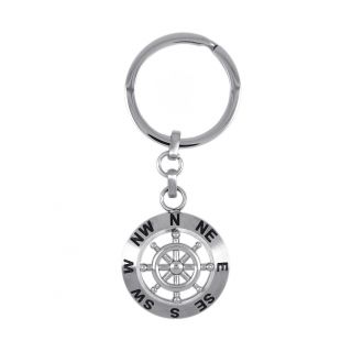 Μπρελόκ από ανοξείδωτο ατσάλι με σχέδιο πυξίδα 