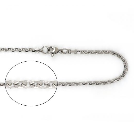 Chain necklace made of stainless steel link by link