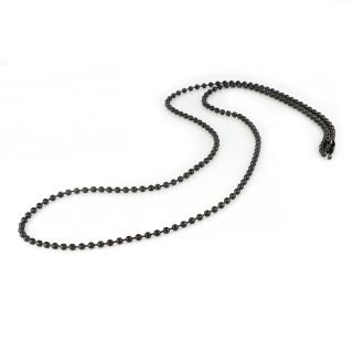 Chain necklace made of stainless steel in black color and ball shape - 