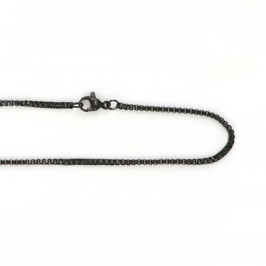 Chain necklace made of stainless steel in black color for two-tone pendants