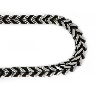 chain made of stainless steel square design two-tone knitting - 