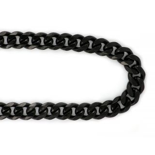 chain made of stainless steel for men in black color shinny texture - 