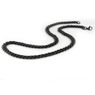 chain made of stainless steel for men in black color shinny texture - 