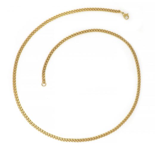 Chain necklace gold plated made of stainless steel (gourmet)