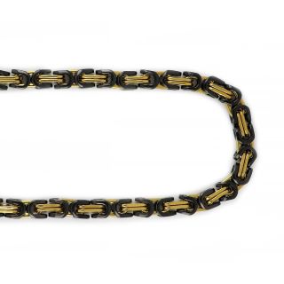 Chain necklace two-tone made of stainless steel in gold and black color - 
