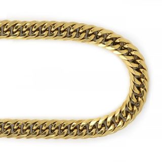 Chain necklace made of stainless steel in gold color and classic design - 