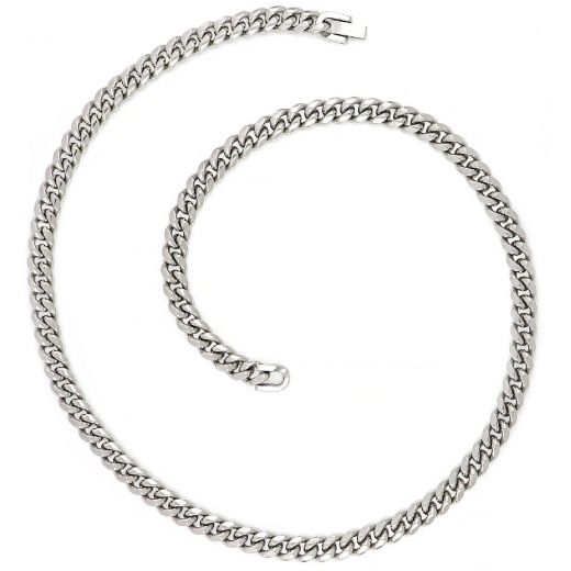 Chain thin necklace made of stainless steel width 8 mm and length 60 cm AL22123