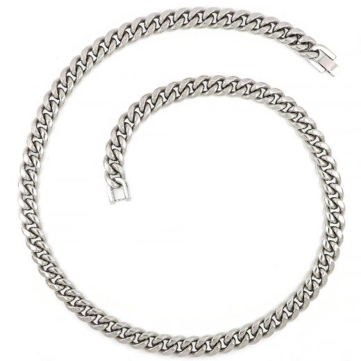 Chain necklace made of stainless steel width 10 mm and length 60 cm AL22124