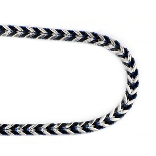 Chain necklace made of stainless steel fishbone with blue details - 