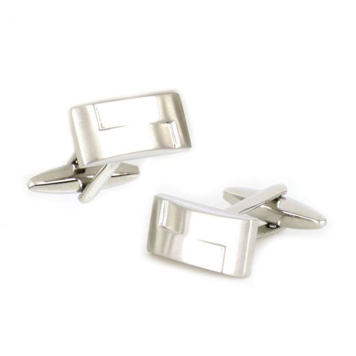 Cufflinks made of copper rhodium plated with embossed design