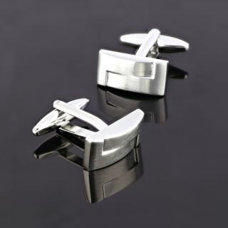 Cufflinks made of copper rhodium plated with embossed design - 