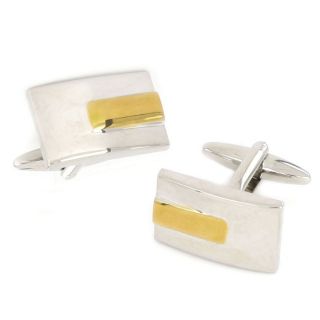 Cufflinks made of copper rhodium plated with gold color detail Cufflinks made of copper rhodium plated with gold color detail