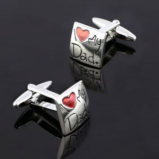 Cufflinks made of copper rhodium plated  LOVE DAD - 