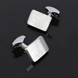 Cufflinks made of copper rhodium plated in matte embossed texture - 
