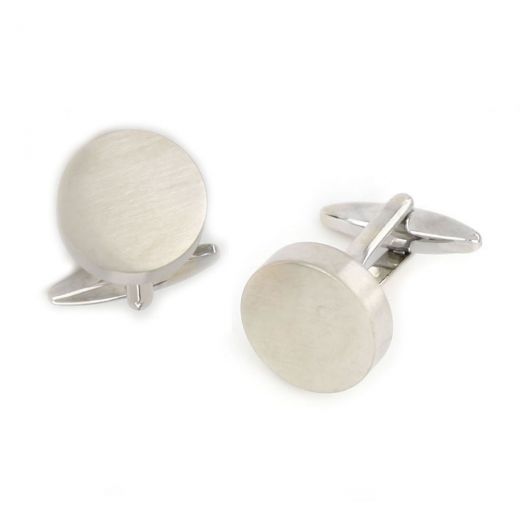 Cufflinks made of copper rhodium plated round